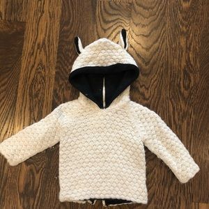 OEUF baby reversible hoodie sheep sweater